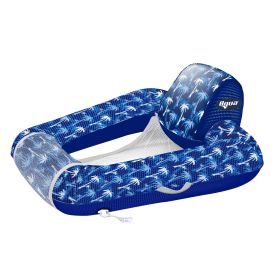 Aqua Adult Supreme Zero Gravity Chair Pool Float with Adjustable Sizes, Palm Trees, Unisex, Blue