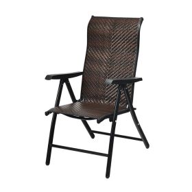 Portable Camping Rattan Folding Chair W/Armrest (Color: A)