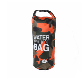 Camouflage waterproof bucket bag beach bag waterproof bucket bag outdoor drifting waterproof bag waterproof bag (Color: Orange)