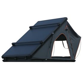 Trustmade Triangle Aluminium Black Hard Shell Grey Rooftop Tent with Roof Rack Scout Plus Series (Color: Black & Grey)