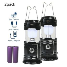 2 in 1 Ultra Bright Portable LED Flashlights Camping Lantern 2 Way Rechargeable (Pack: 2)