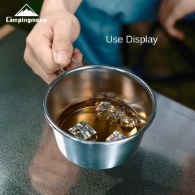 S362 picnic portable snow pull bowl steamer lattice steam drawer outdoor camping picnic stainless steel small dumpling steamer (Type: S360-450ml Large Sherbet Cup)