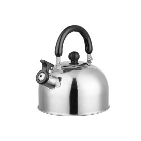 Camping Kitchen Office Use Stainless Steel Whistling Tea Kettle (Color: Silver)