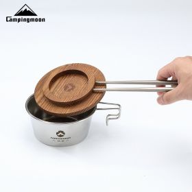 S362 picnic portable snow pull bowl steamer lattice steam drawer outdoor camping picnic stainless steel small dumpling steamer (Type: S-MG-Shera Bowl Wooden Cover)