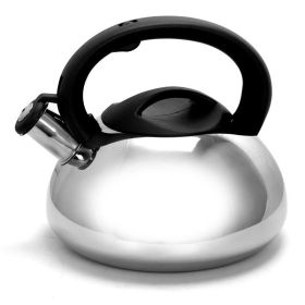 Camping Kitchen Office Use Stainless Steel Whistling Tea Kettle (Color: Silver A)