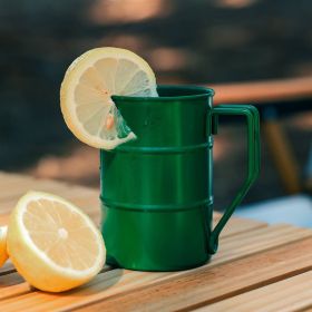 Outdoor stainless steel mug large capacity beer mug retro tea cup old wide mouth mug camping mug self-drive (Color: Green)