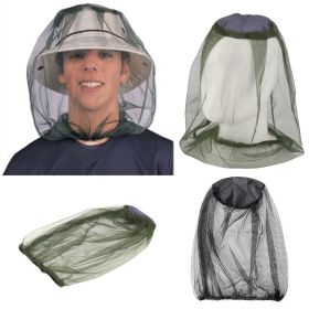 1 Pc Outdoors Fishing Cap; Insect Proof Mosquito Proof Cap; Soft Durable Fly Screen Protector Travel Camping Fishing Breathable Sunshade Cap (Color: Army Green)